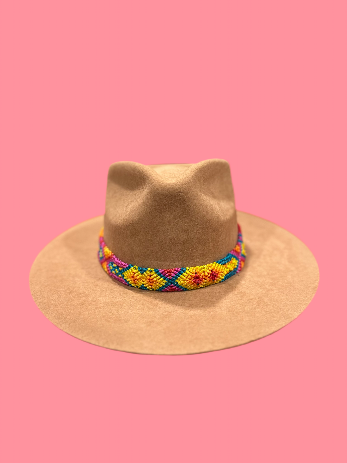 1:1 WOOL Hat - pink & yellow