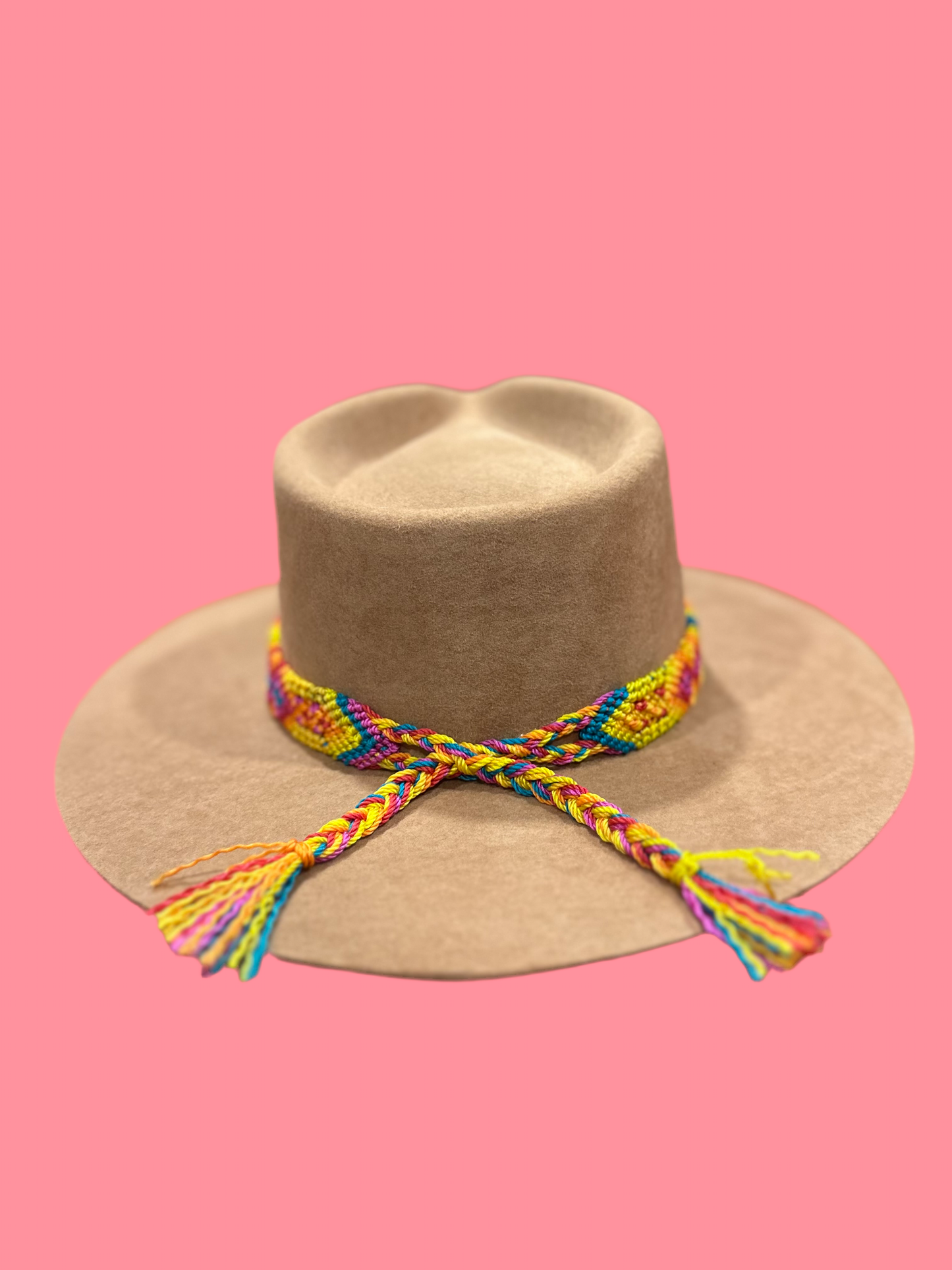 1:1 WOOL Hat - pink & yellow