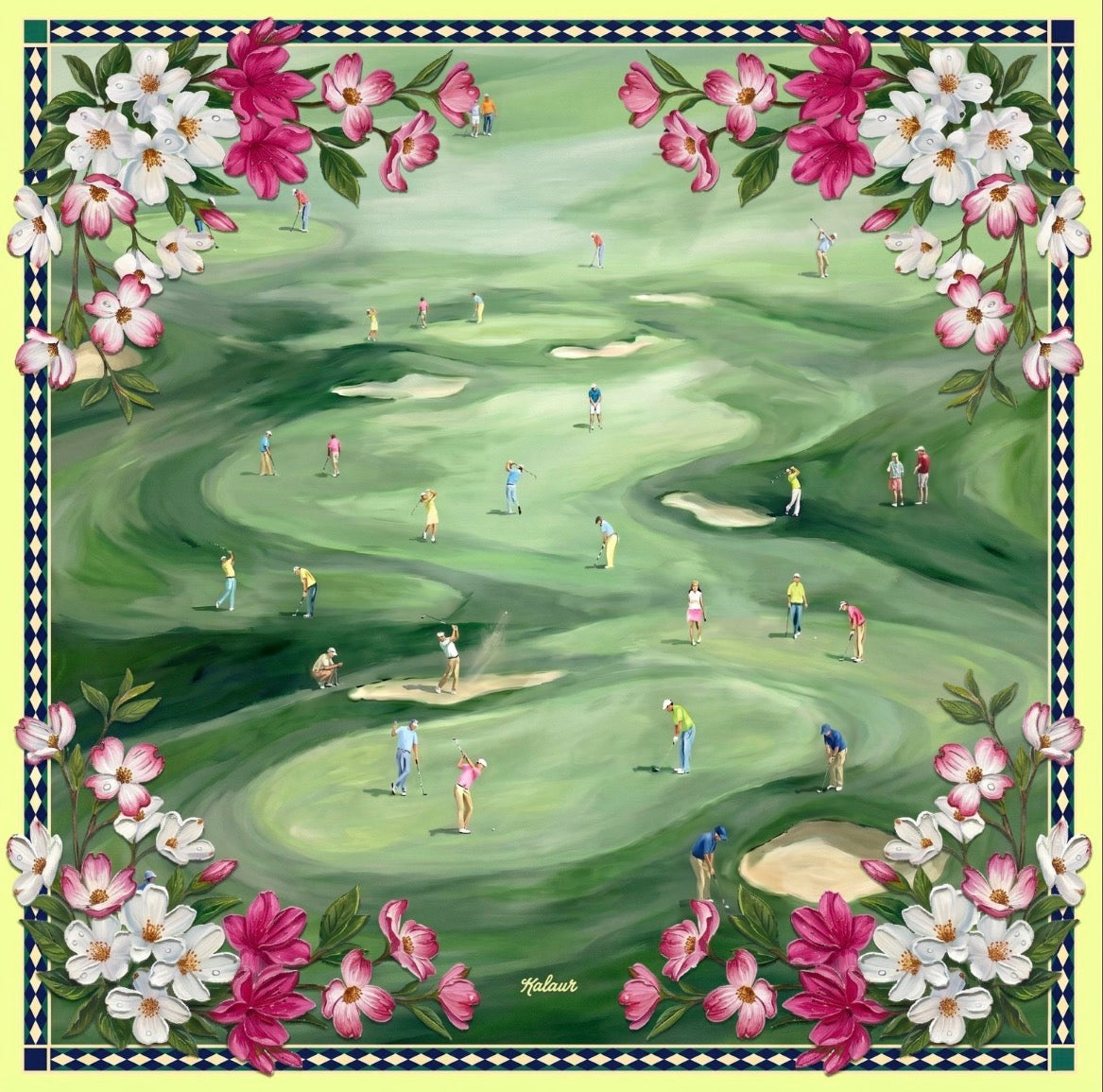Back 9 100% Silk Scarf - Golf