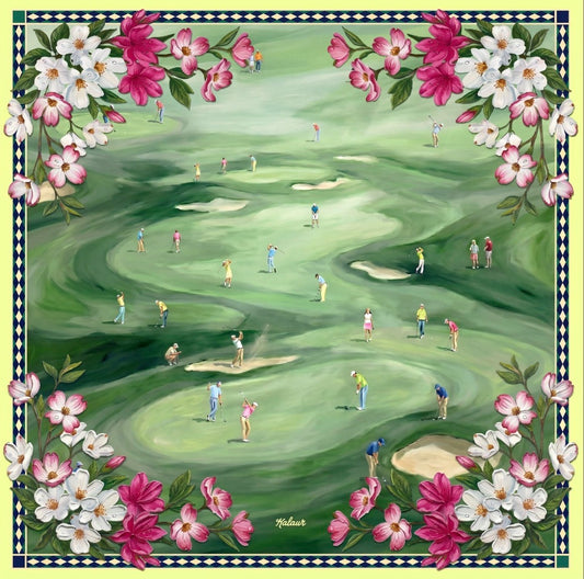 Back 9 100% Silk Scarf - Golf