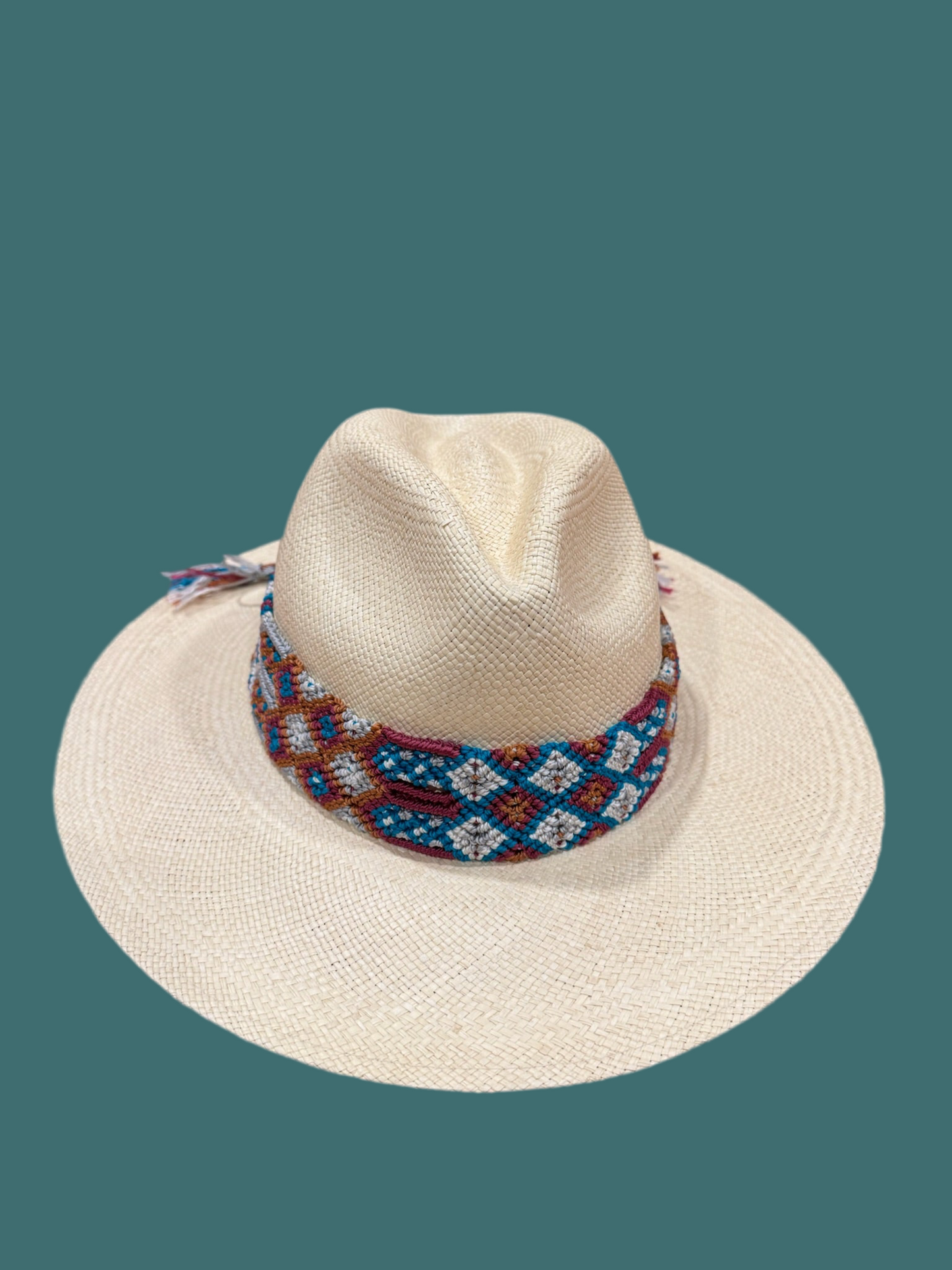 1:1 Teal & Brown Handwoven Panama and Band